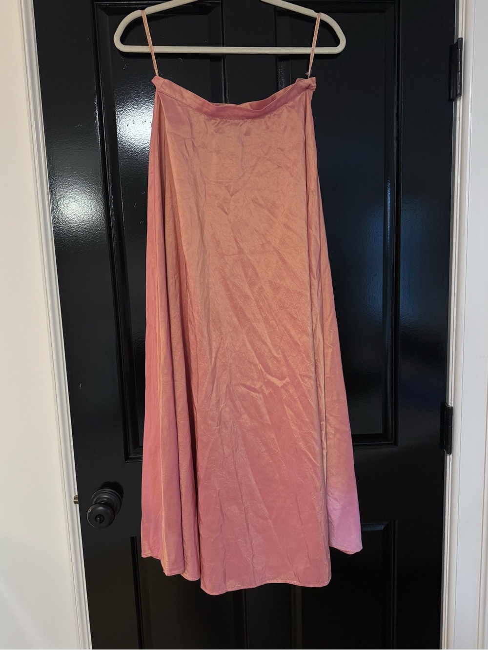 Finity Dusty Pink Satin A-Line Skirt